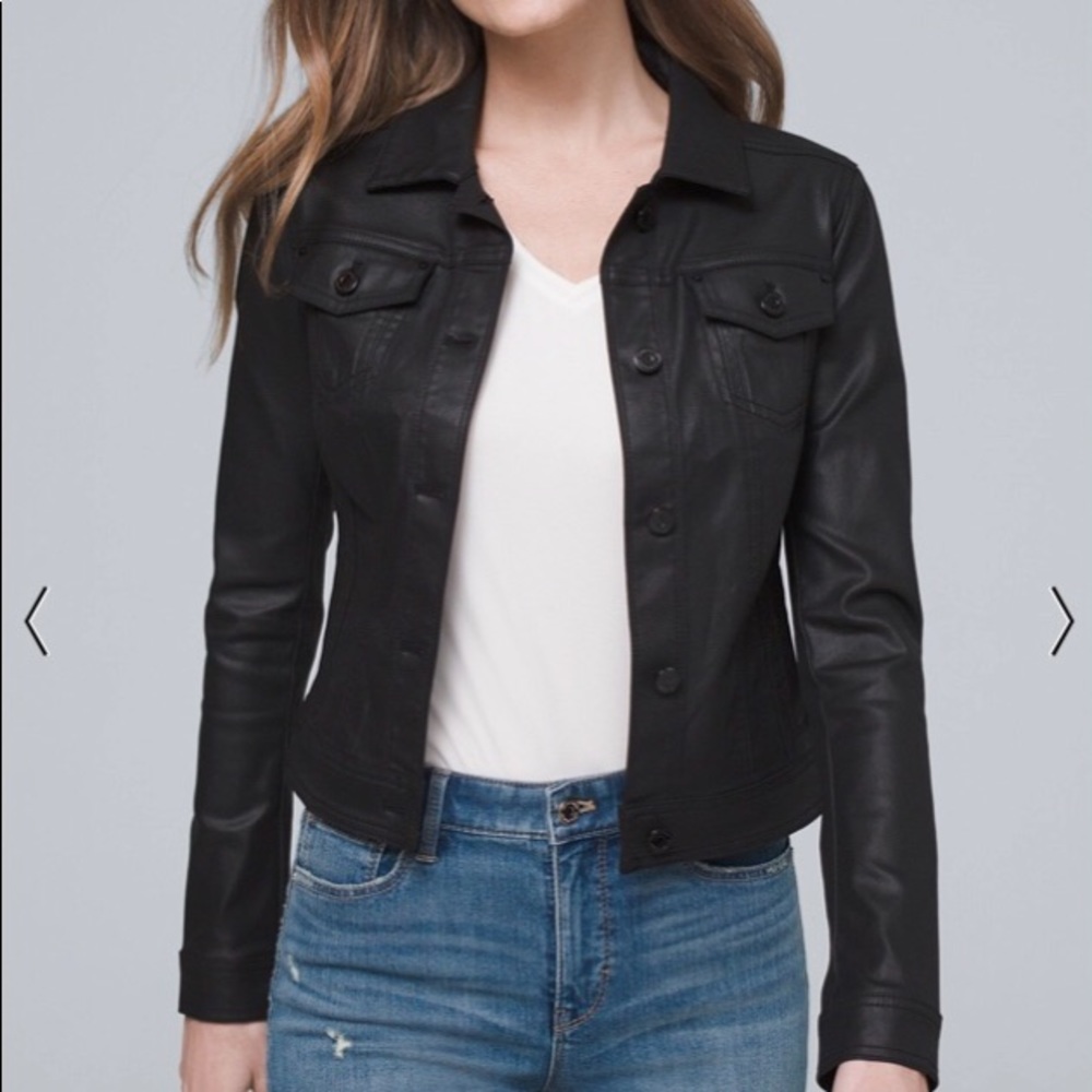 WHBM Coated Denim Jacket in black